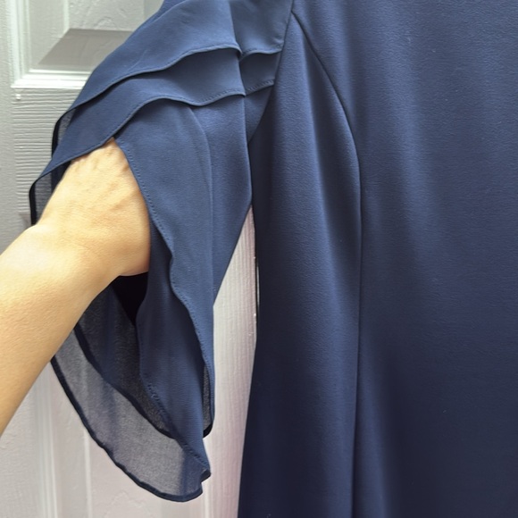 🔵DKNY Blue Sheath Dress with Bell Sleeves🔵 - Picture 3 of 5